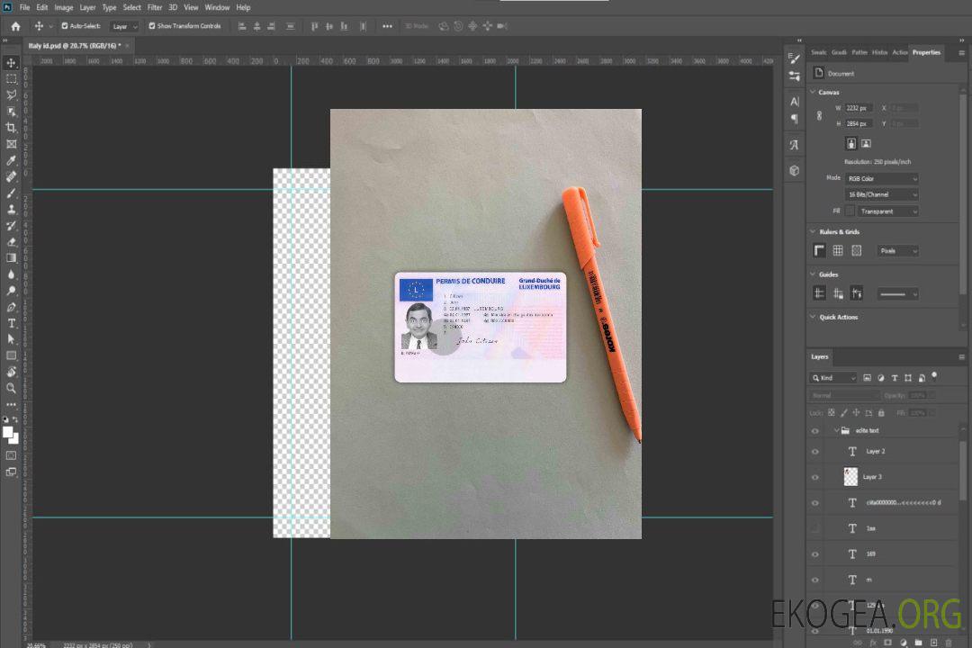 Photolook du permis de conduire luxembourgeois DEVANT template Photolook du permis de conduire luxembourgeois DEVANT template